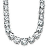 14k White Gold 72 3/8 carat Lab Grown Diamond VS+ F+ Complete Round 20 inch Graduated Tennis Necklace